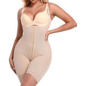 Women's Fajas Tummy Control Body Shaper Butt Lifer Postpartum Shapewear Beige